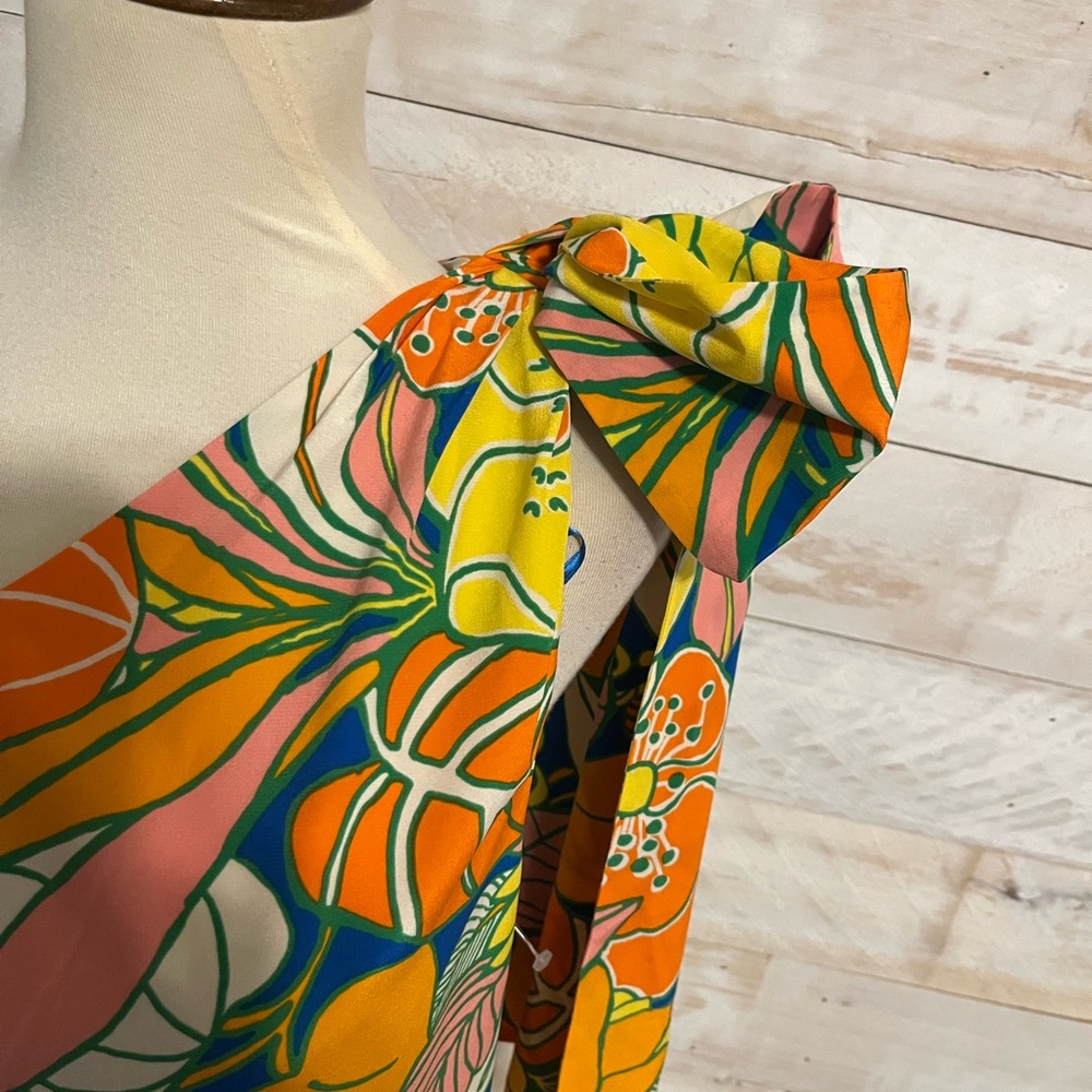 NWT J.Crew size 14 silk midi dress in tropical print - Picture 8 of 13